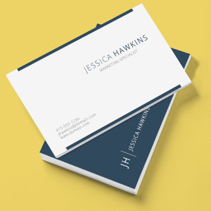 Stilvoll moderner Block Indigo Navy Blue Beruflich Visitenkarte