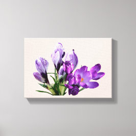 Stilvoll moderner boho lila Crocus Blume Glasur Leinwanddruck