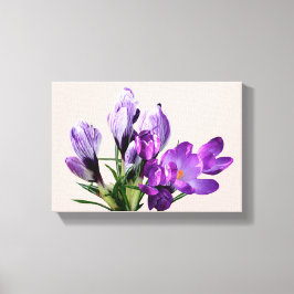 Stilvoll moderner boho lila Crocus Blume Glasur Leinwanddruck