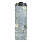 Stilvoll Moderner eklektischer Chic Vintag Blue Gr Thermosbecher (Vorderseite)