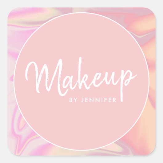 Stilvoll moderner, eleganter Holograf Quadratischer Aufkleber (Vorderseite)