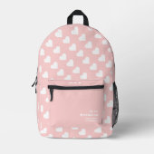 Stilvoll moderner Girly Pink Herztee Bedruckter Rucksack (Vorderseite)