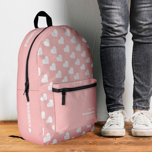 Stilvoll moderner Girly Pink Herztee Bedruckter Rucksack