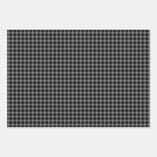 Stilvoll Moderner Gray Black Buffalo Karo Kariert Geschenkpapier Set (Vorderseite)