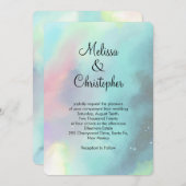 Stilvoll moderner Grüner Nebel Wasserfarbe Abstrak Einladung (Vorne/Hinten)