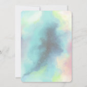 Stilvoll moderner Grüner Nebel Wasserfarbe Abstrak Einladung (Rückseite)