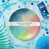 Stilvoll moderner Grüner Nebel Wasserfarbe Abstrak Pappteller (Party)