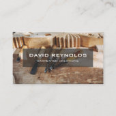 Stilvoll moderner Holzschmiedekomplex Visitenkarte (Vorderseite)