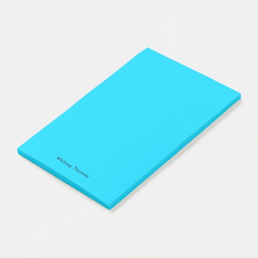 Stilvoll moderner Minimalistisch Neon Blue Post-it Klebezettel (angewinkelt)