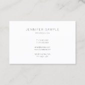 Stilvoll moderner Minimalistischer Schlicht Trendy Visitenkarte (Rückseite)