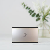 Stilvoll moderner Monogram Glam Gold Silver Gracef Visitenkarte (Stehend Vorderseite)