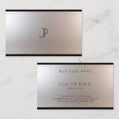 Stilvoll moderner Monogram Glam Gold Silver Gracef Visitenkarte (Vorne/Hinten)