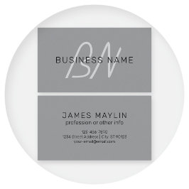 Stilvoll moderner Name | Schwarz & Dunkelgrau Visitenkarte