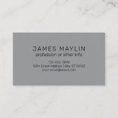 Stilvoll moderner Name | Schwarz & Dunkelgrau Visitenkarte (Rückseite)