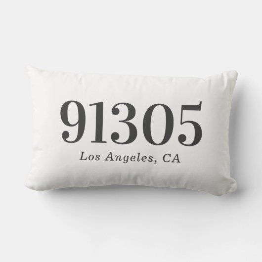 Stilvoll moderner Personalisierter Zip-Code Lendenkissen (Rückseite)