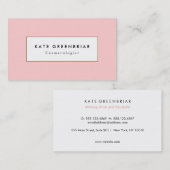 Stilvoll moderner Rosa Kosmetologe Visitenkarte (Vorne/Hinten)