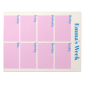 Stilvoll moderner, rosa Personalisierter Wochenpla Notizblock (Vorderseite)