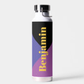 Stilvoll moderner Trendy Black Individuelle Name Trinkflasche (Links)