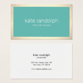 Stilvoll moderner Türkis Gold Border Beauty Salon (Vorne & Hinten)