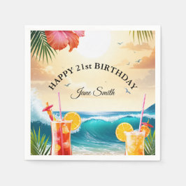 Stilvoll moderner und lebendiger Spaß am 21. Gebur Serviette