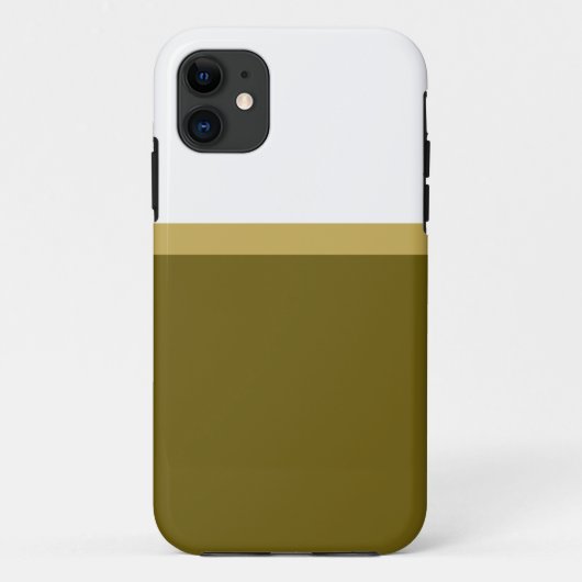 Stilvoll moderner weißer goldener Olive-Farbblock Case-Mate iPhone Hülle (Rückseite)
