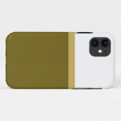 Stilvoll moderner weißer goldener Olive-Farbblock Case-Mate iPhone Hülle (Rückseite (Horizontal))