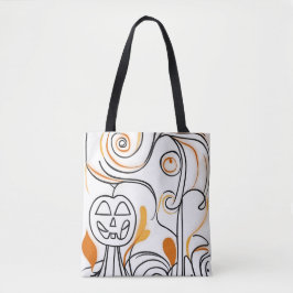 Stilvoll modernes abstrakt Line Art Chic Halloween Tasche