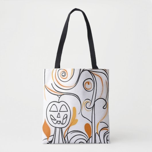 Stilvoll modernes abstrakt Line Art Chic Halloween Tasche (Vorderseite)