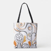 Stilvoll modernes abstrakt Line Art Chic Halloween Tasche (Rückseite)
