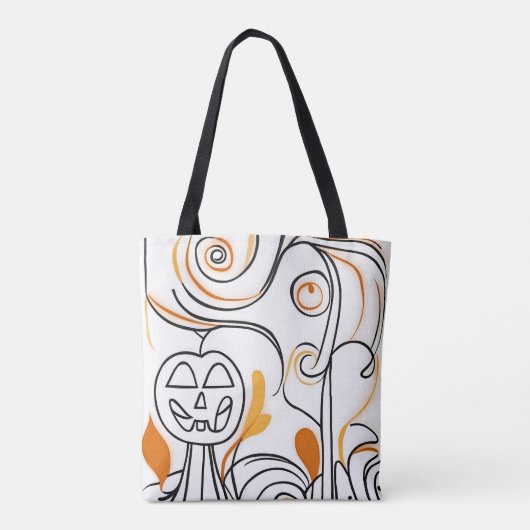 Stilvoll modernes abstrakt Line Art Chic Halloween Tasche (Rückseite)