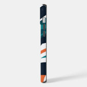 Stilvoll modernes abstrakt orangefarbenes aquamari iPhone hülle (Linke Seite)