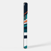 Stilvoll modernes abstrakt orangefarbenes aquamari iPhone hülle (Rechte Seite)