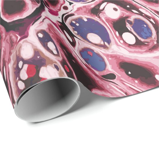 Stilvoll modernes, Abstrakt rosa blaues Marmormust Geschenkpapier (Rolleneckpunkt)