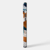 Stilvoll modernes abstraktes aquamarines Bronzeban iPhone Hülle (Linke Seite)