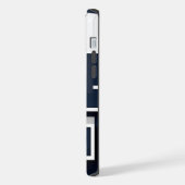 Stilvoll modernes abstraktes geometrisches Marineb iPhone Hülle (Linke Seite)