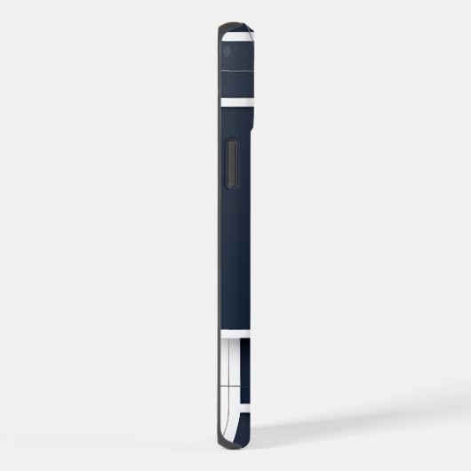 Stilvoll modernes abstraktes geometrisches Marineb iPhone Hülle (Rechte Seite)