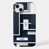 Stilvoll modernes abstraktes geometrisches Marineb iPhone Hülle (Rückseite)