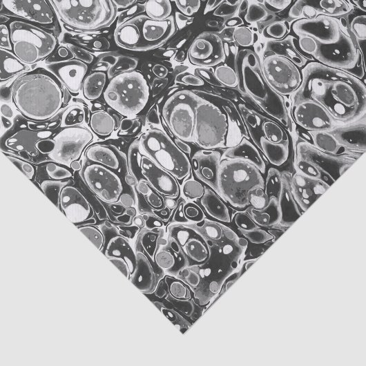 Stilvoll modernes, Abstraktes Schwarz-weißes Marmo Seidenpapier (Ausschnitt)