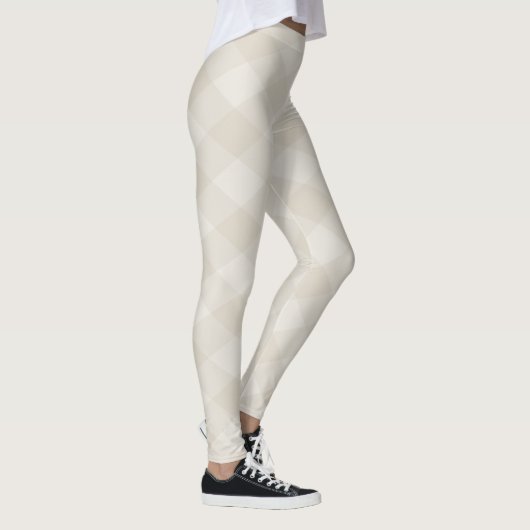 Stilvoll Modernes Beige Offweiße Raute Muster Leggings (Rechts)