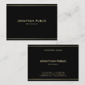 Stilvoll Modernes Black Gold Luxus Cool Einfach Sc Visitenkarte (Vorne/Hinten)