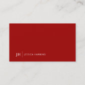 Stilvoll Modernes Block Crimson Red Beruflich Visitenkarte (Rückseite)