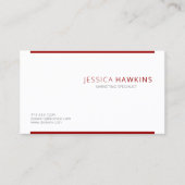 Stilvoll Modernes Block Crimson Red Beruflich Visitenkarte (Vorderseite)