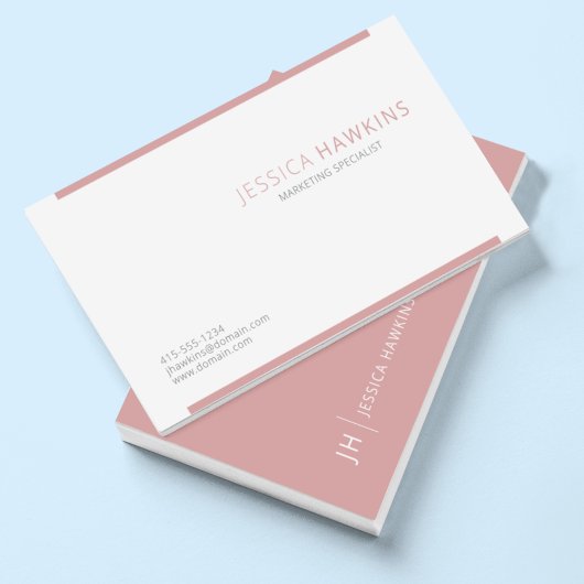 Stilvoll Modernes Block Dusty Rose Beruflich Visitenkarte