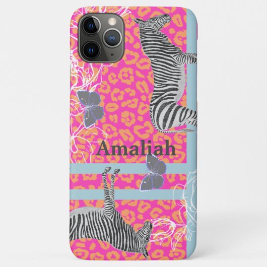 Stilvoll Modernes eklektisches Fluo Pink Orange Bl Case-Mate iPhone Hülle (Rückseite)