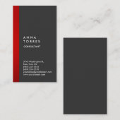 Stilvoll Modernes Elegantes Grau Rotes Streifen Visitenkarte (Vorne/Hinten)