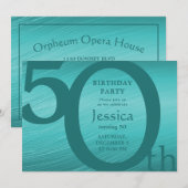 Stilvoll Modernes Gold und Aquamarine Einladung zu (Vorne/Hinten)