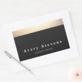 Stilvoll Modernes Gold und schwarz gestreift Rechteckiger Aufkleber (Umschlag)