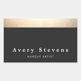 Stilvoll Modernes Gold und schwarz gestreift Rechteckiger Aufkleber