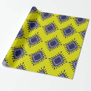Stilvoll modernes Ikat-Stamm nahtloses Muster Geschenkpapier