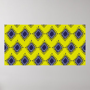 Stilvoll modernes Ikat-Stamm nahtloses Muster Poster